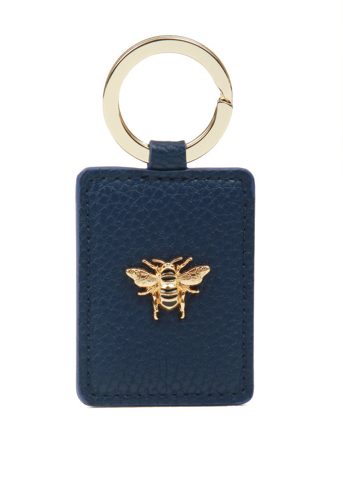 Alice Wheeler Key Ring With Bee Navy