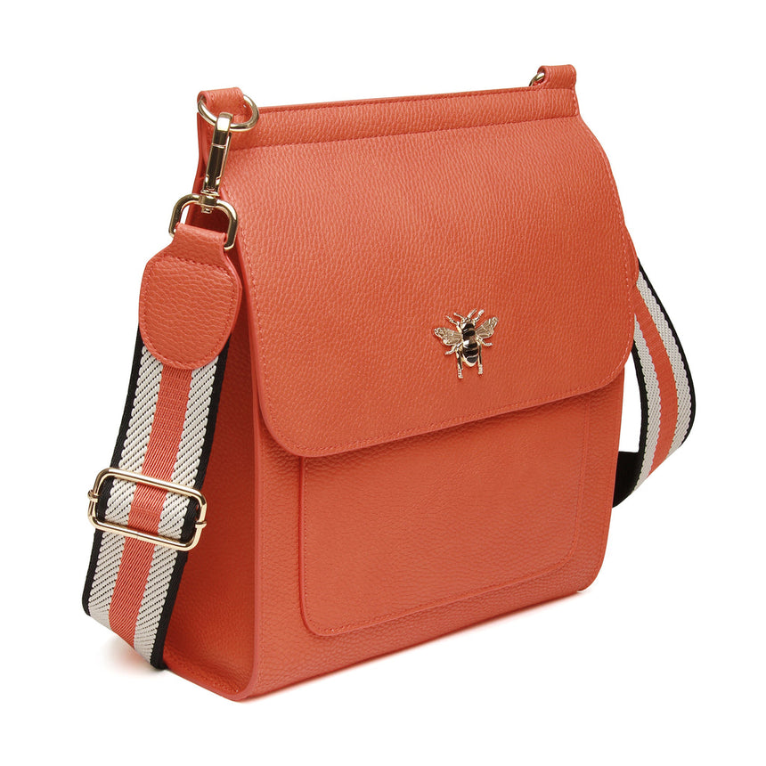 Alice Wheeler Orange Bloomsbury Crossbody Bag - Large