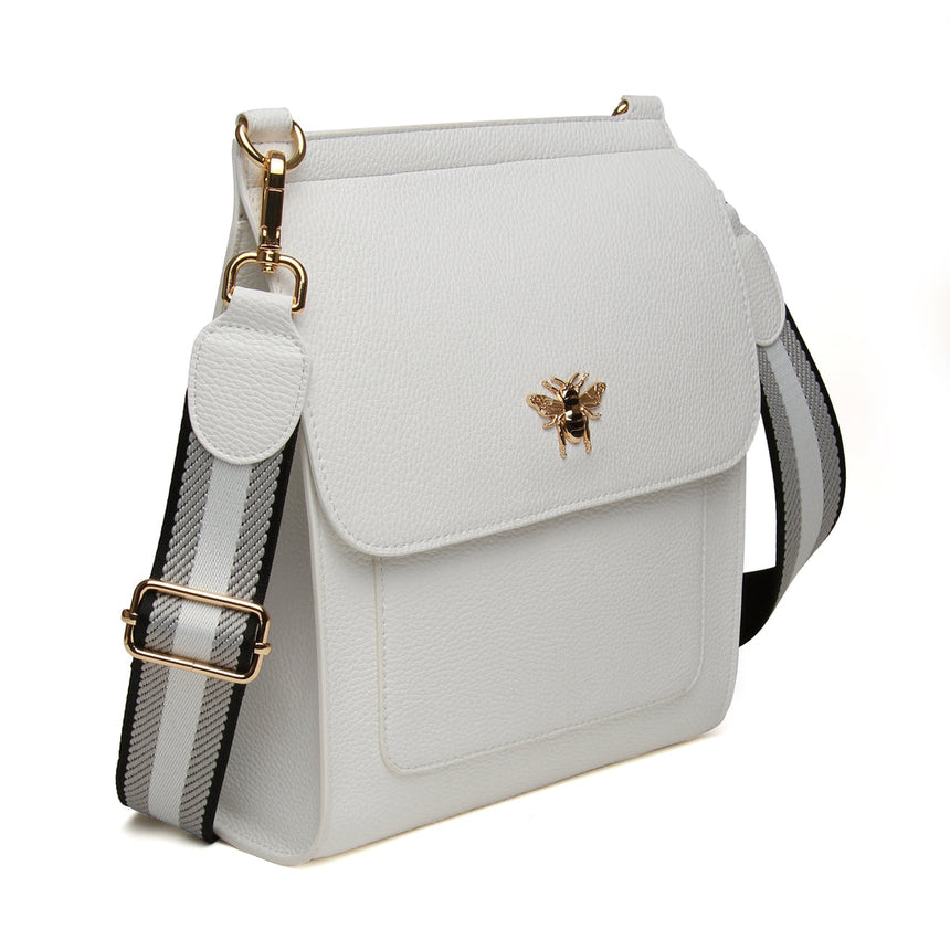 Alice Wheeler White Bloomsbury Crossbody Bag - Large