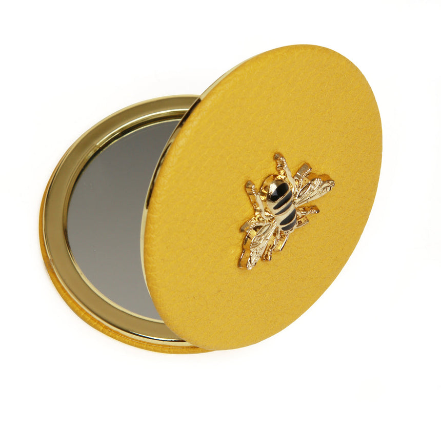 Alice Wheeler Mustard Round Compact Mirror