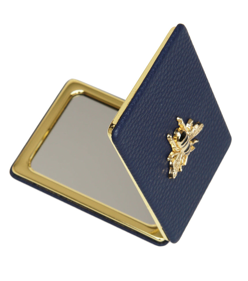 Alice Wheeler Navy Rectangular Compact Mirror