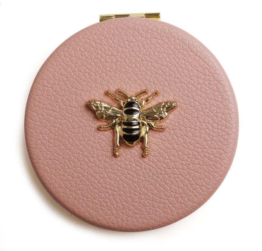 Alice Wheeler Pink Round Compact Mirror