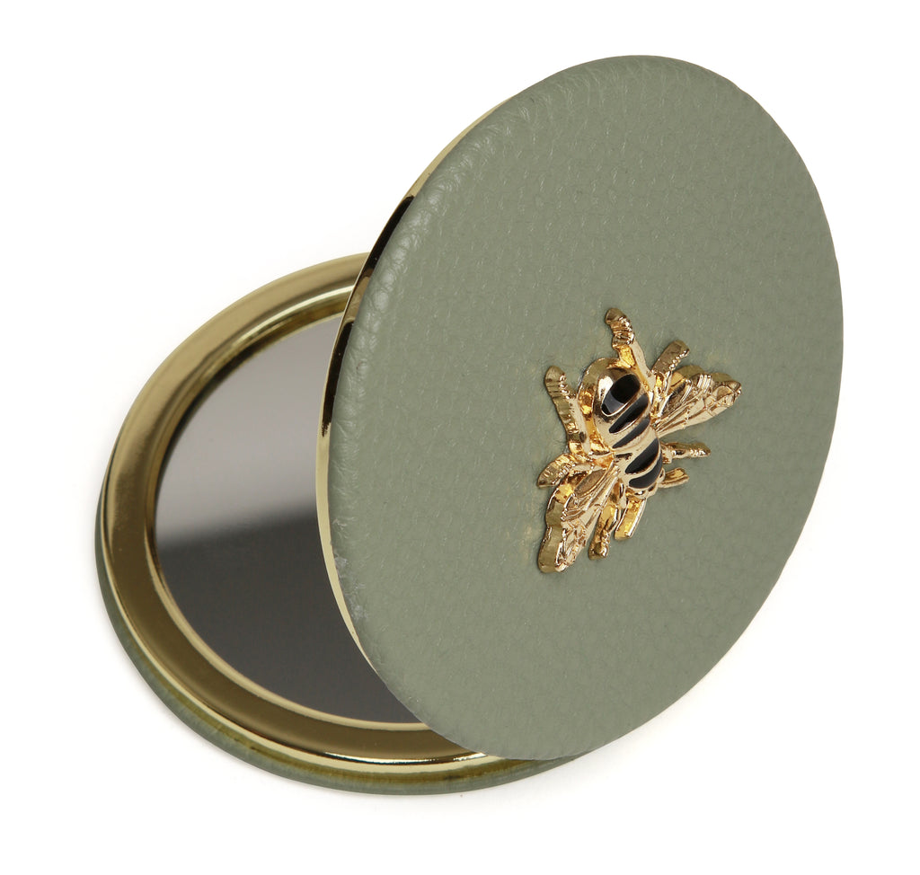 Alice Wheeler Sage Round Compact Mirror