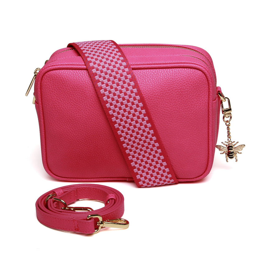 Alice Wheeler Hot Pink Double Zip Crossbody Bag