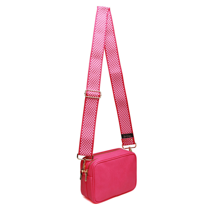 Alice Wheeler Hot Pink Double Zip Crossbody Bag