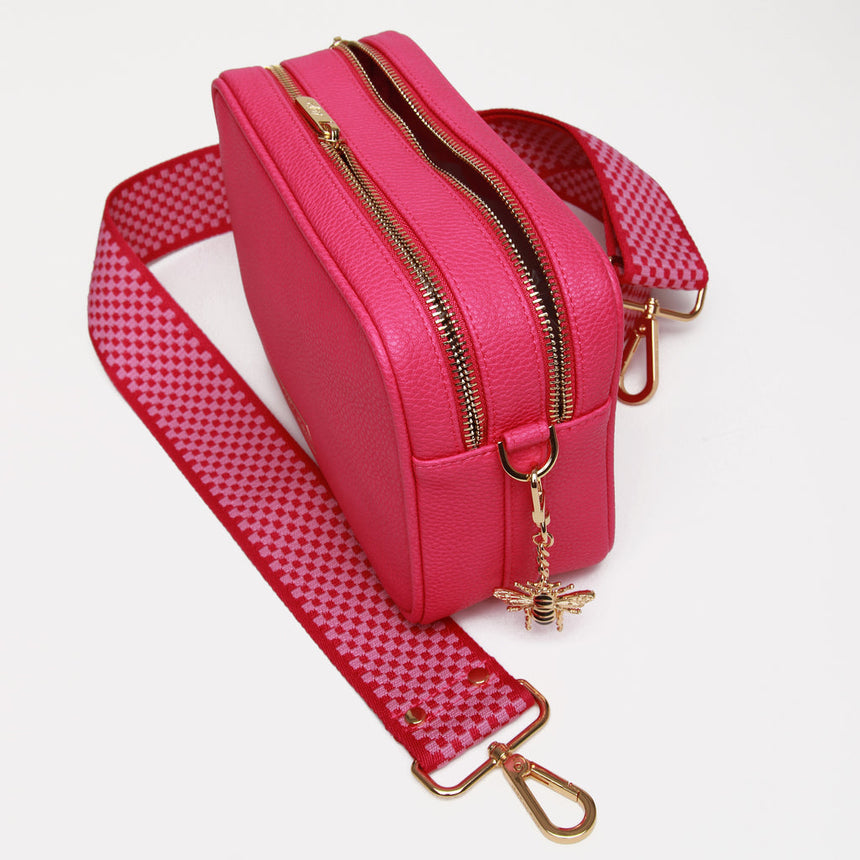 Alice Wheeler Hot Pink Double Zip Crossbody Bag