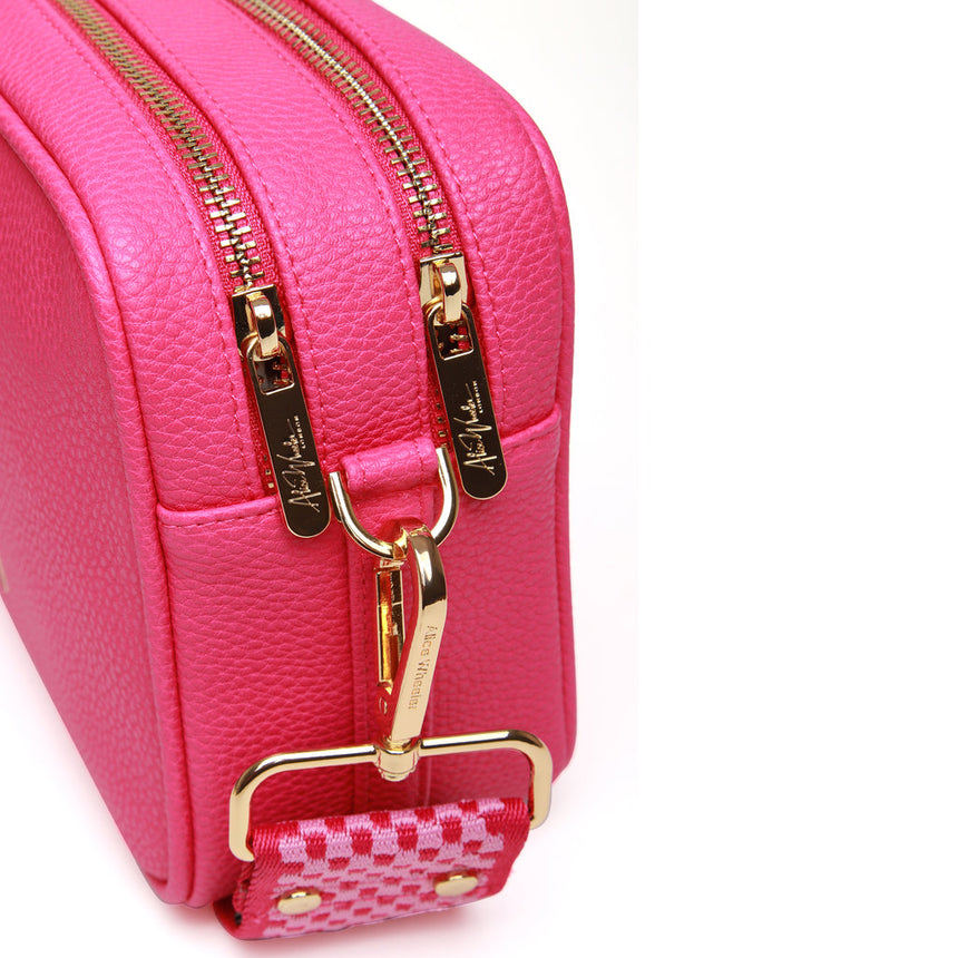 Alice Wheeler Hot Pink Double Zip Crossbody Bag