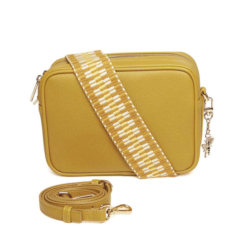 Alice Wheeler Mustard Double Zip Camera Crossbody Bag