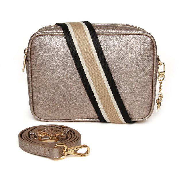 Alice Wheeler Double Zip Cross-Body Bag - Bronze