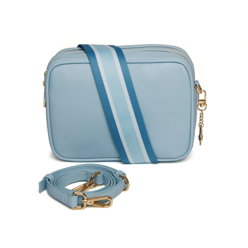 Alice Wheeler Pastel Blue Double Zip Camera Crossbody Bag