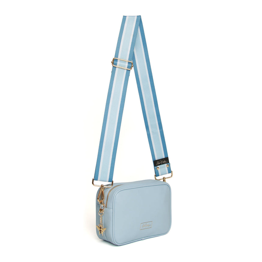 Alice Wheeler Pastel Blue Double Zip Camera Crossbody Bag