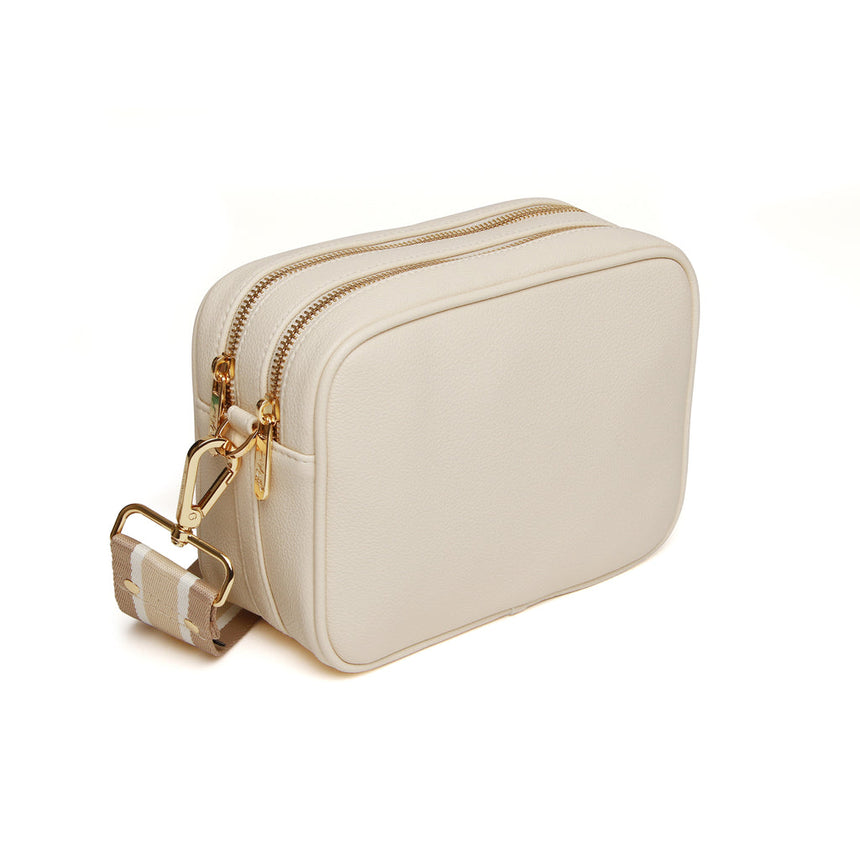 Alice Wheeler Double Zip Cross-Body Bag Cream