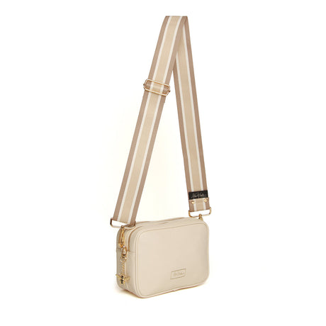 Alice Wheeler Soho Double Zip Crossbody Bag - Cream
