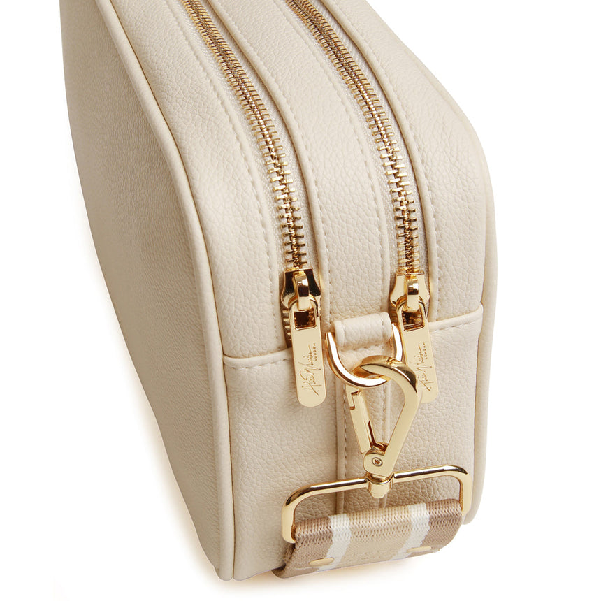 Alice Wheeler Cream Double Zip Crossbody Bag