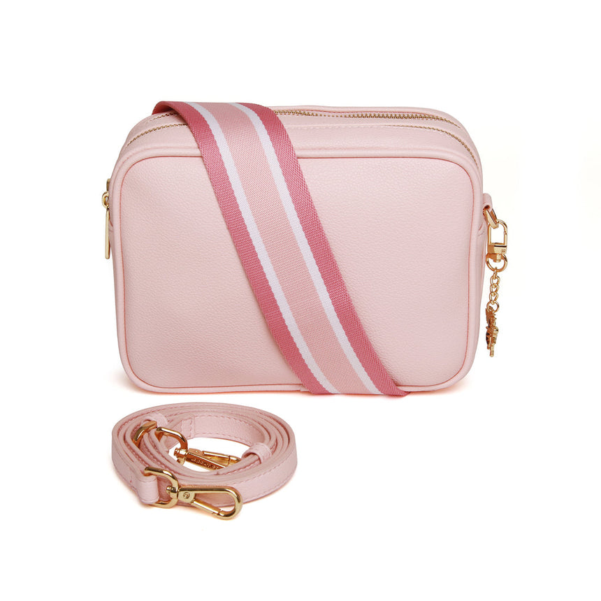 Alice Wheeler Pastel Pink Double Zip Camera Crossbody Bag