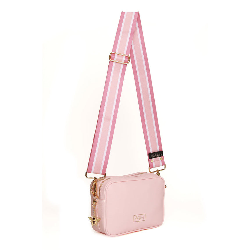 Alice Wheeler Pastel Pink Double Zip Camera Crossbody Bag