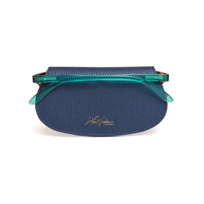 Alice Wheeler Navy Glasses Case