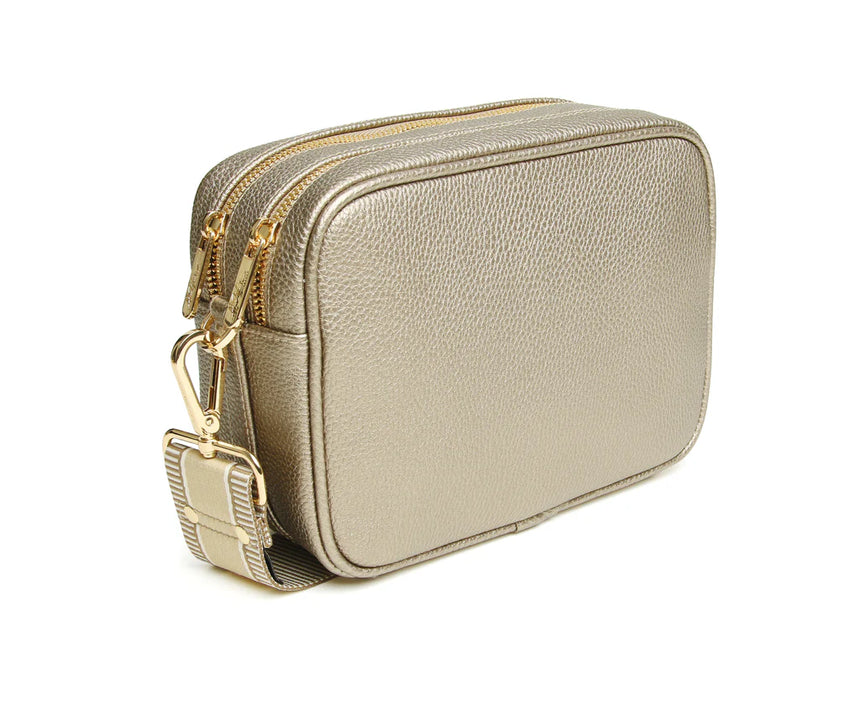 Alice Wheeler Bronze Soho Double Zip Crossbody Bag