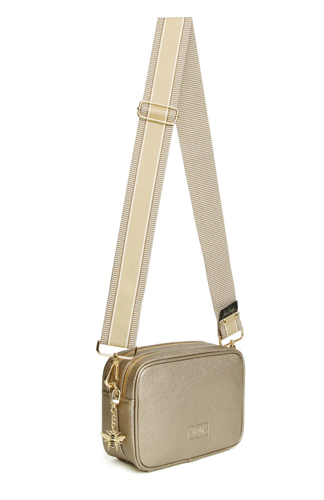 Alice Wheeler Bronze Soho Double Zip Crossbody Bag