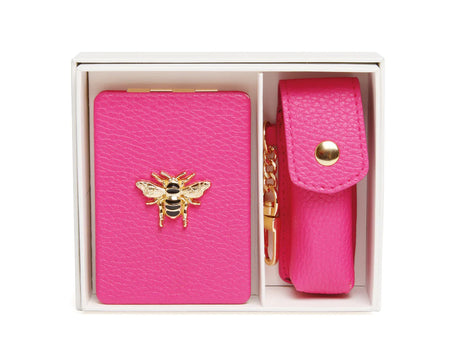 Alice Wheeler Hot Pink Compact & Lipstick Holder