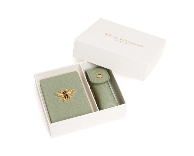 Alice Wheeler Sage Compact & Lipstick Holder