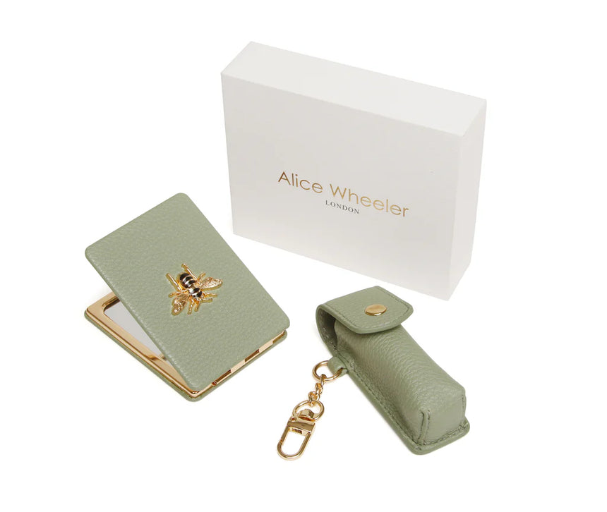 Alice Wheeler Sage Compact & Lipstick Holder