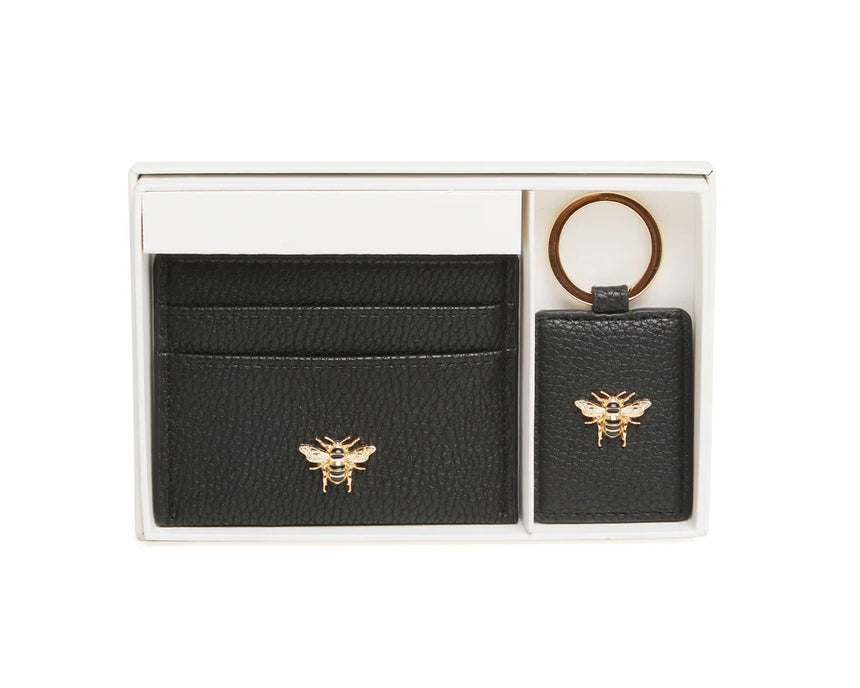 Alice Wheeler Stone Black Bow Card Holder & Keyring