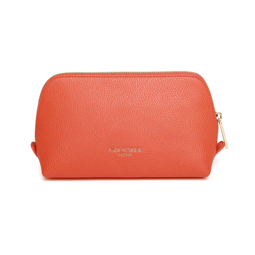 Alice Wheeler Orange Makeup Bag - Small