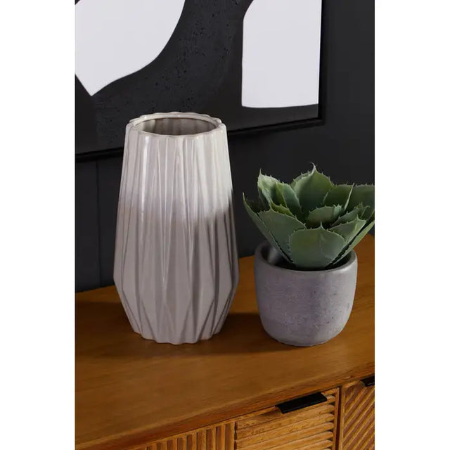 Azul Ombre Grey/White Ceramic Vase - Small