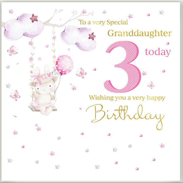 Rush Designs Granddaughter 3rd Birthday Card