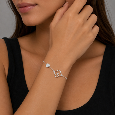 Miss Dee Silver Clover Bracelet