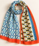Aztec multi coloured silky scarf