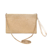 Gold & Clear Crystal Clutch / Crossbody Bag