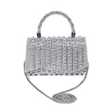 Crystal Silver Crossbody Bag