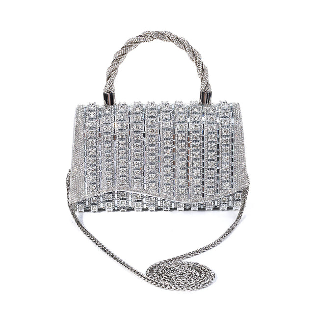 Crystal Silver Crossbody Bag