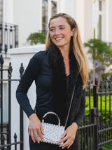 Crystal Silver Crossbody Bag