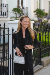 Crystal Silver Crossbody Bag