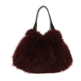 Faux Fur Bag - Wine