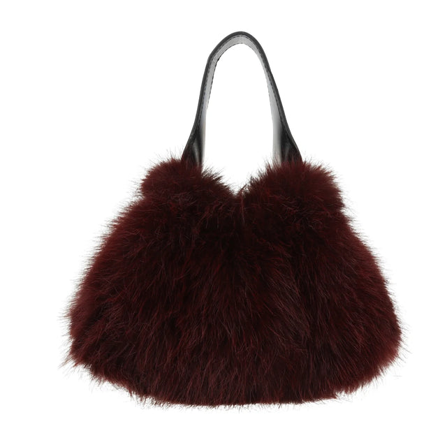 Faux Fur Bag - Wine