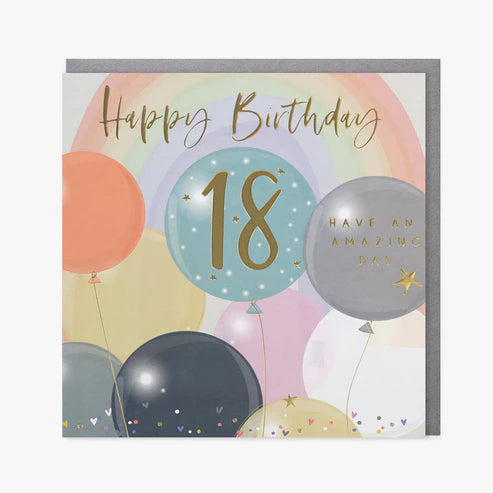 Belly Button Giftware 18th Birthday Card - Balloons