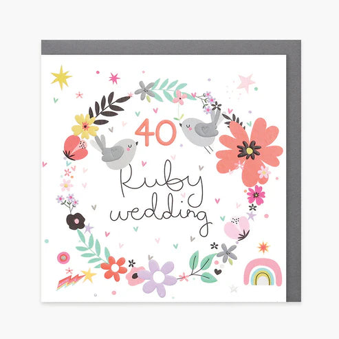 40th Anniversary Card - Wreath