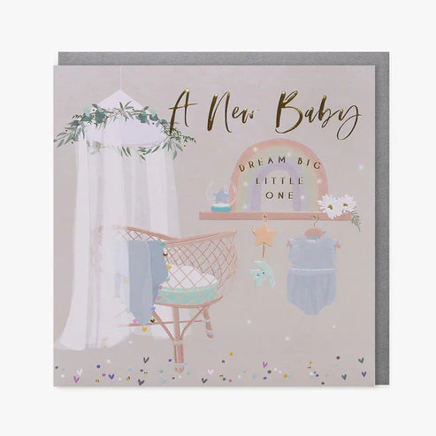 New Baby Card - Crib