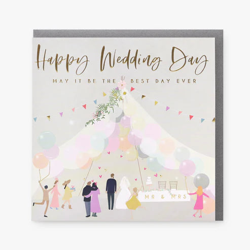 Happy Wedding Day Card - Balloons