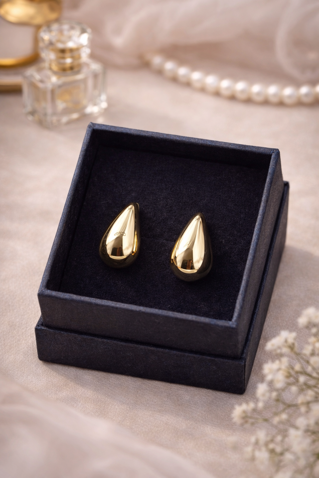 Teardrop Earrings Medium Gold