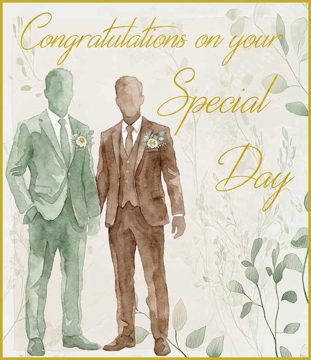 Congratulations Wedding Day Card - Suits