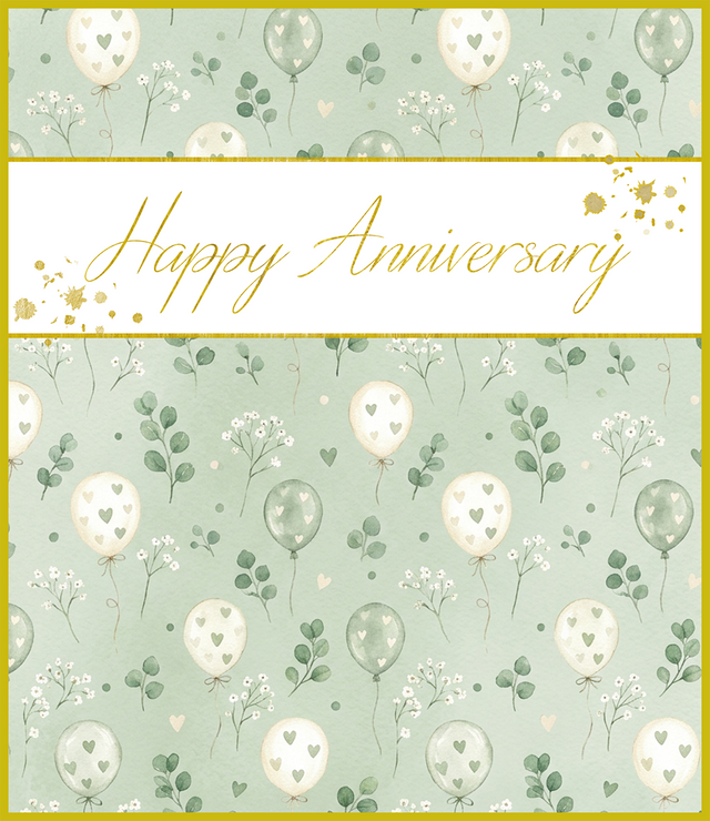 Happy Anniversary Card - Balloons