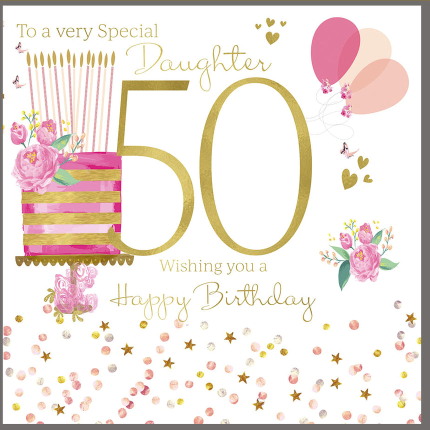 Rush Designs Daughter 50th Birthday Large Card