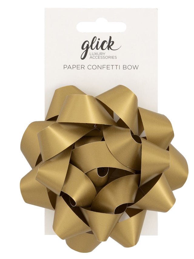 Paper Confetti Bow -  Gold