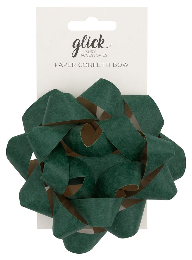 Paper Confetti Bow - Green