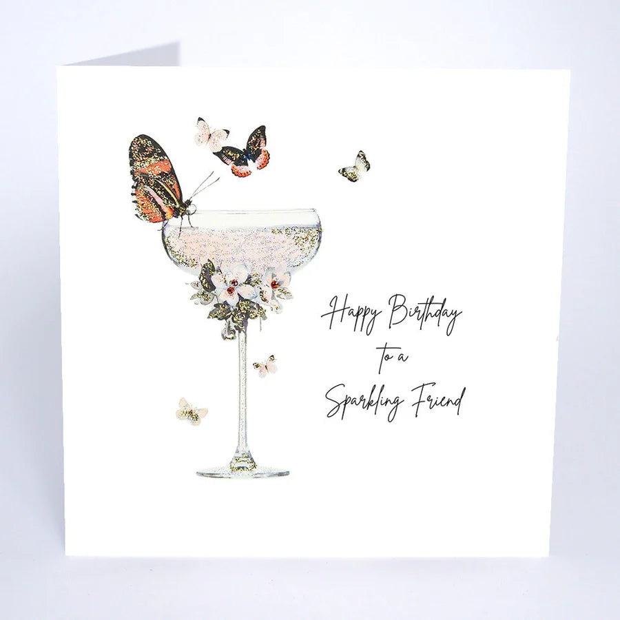 Happy Birthday Sparkling Friend Card - Cocktail